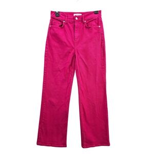 LOFT High Rise Wide Leg Jeans Pants Pink  Preppy Tailored Women's Casual Size 00